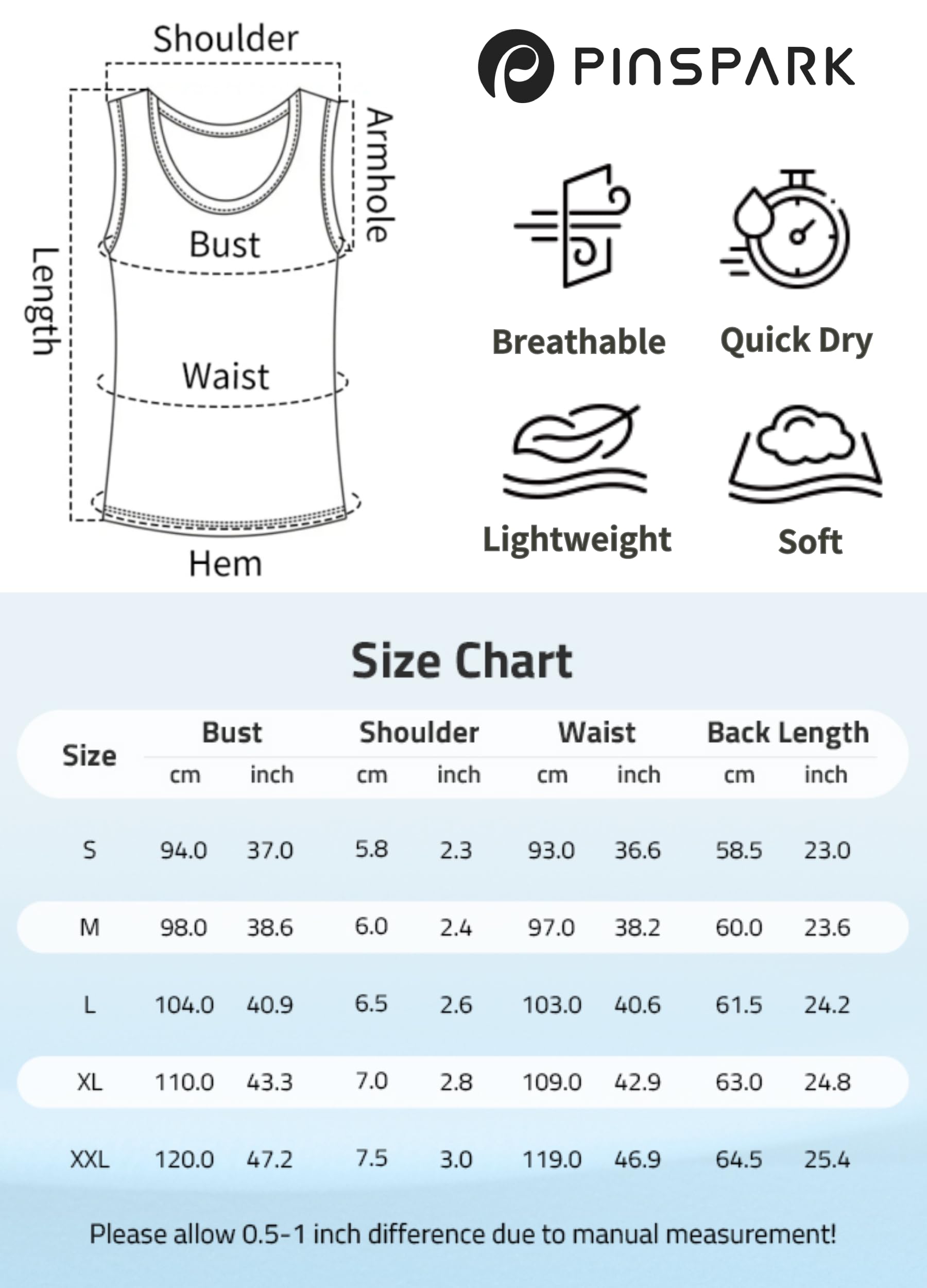 PINSPARK Damski sportowy tank top bez rękawów, oddychający top z siateczki, na siłownię, lekki top sportowy, luźny top do jogi