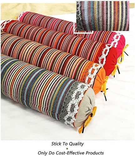 Miniatura 9 de Almohada de trigo sarraceno, almohada de cuello cilíndrico almohada de trigo sarraceno con funda de almohada de algodón lavable Almohada cervical