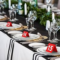 Vista 4 de Tuanse Números de mesa del 1 al 25 de acrílico de doble cara numerada, tiendas de campaña de plástico para restaurantes, números de boda, tarjetas