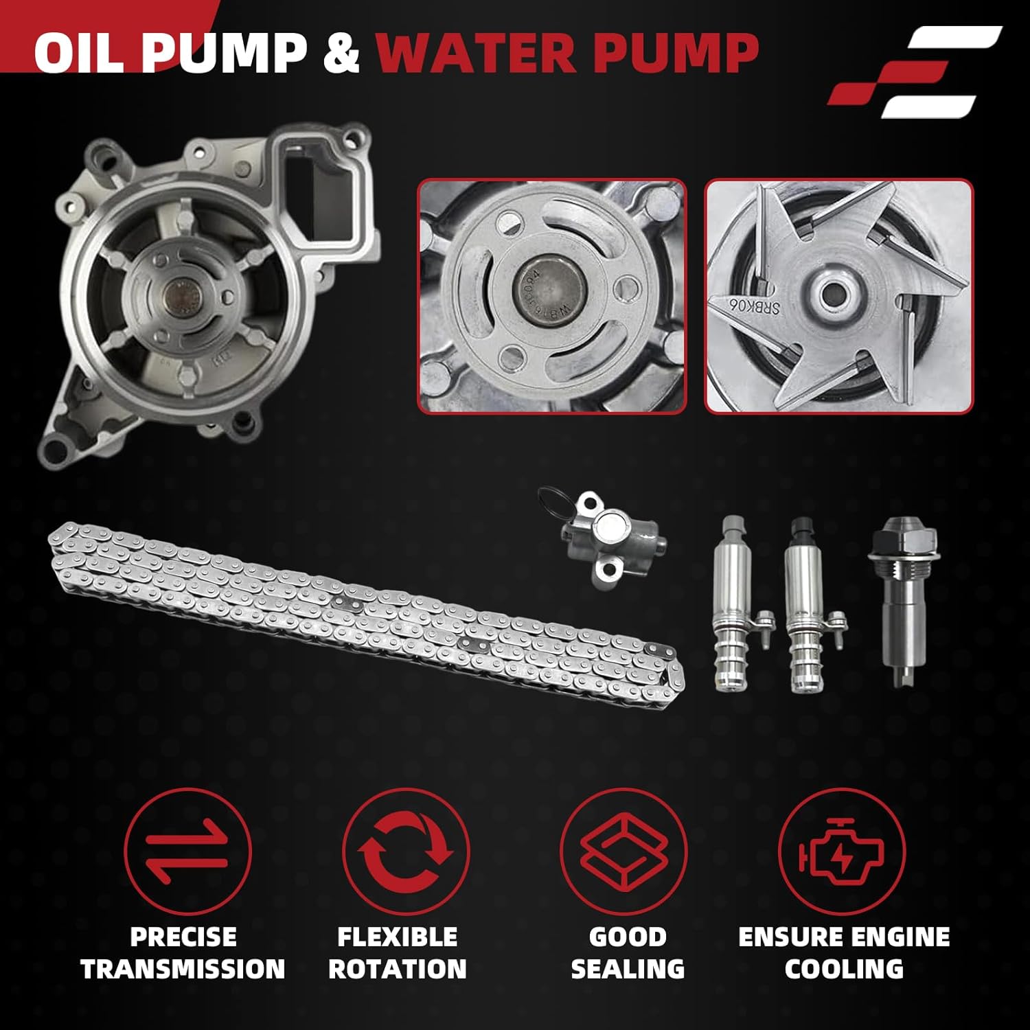 2.4 Timing Chain Kit Water Pump 9-4201S 90537632 24424758 Compatible with GMC Chevy Buick Equinox Malibu Lacrosse Regal Verano Terrain 2.4L 2.2L 2009-2017 94201SX 94202S