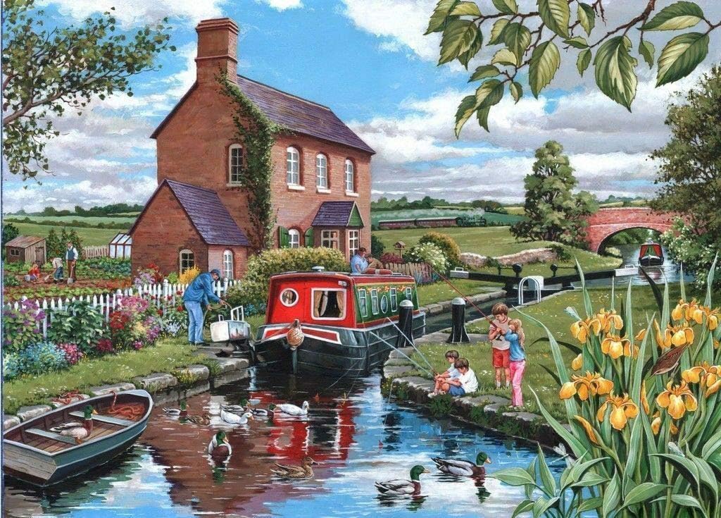 Bioprocess Canal Boat Lock Keeper's Cottage Retro Repro Rustic Sign Metal Tin Sign 8X12 Inches