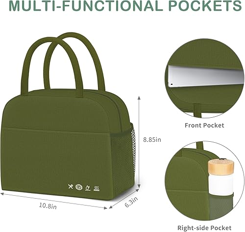 Miniatura 5 de DALINDA - Lonchera térmica, reutilizable, con aislamiento, para mujeres y hombres, tipo bolsa, de gran capacidad, para viaje, trabajo o pícnic