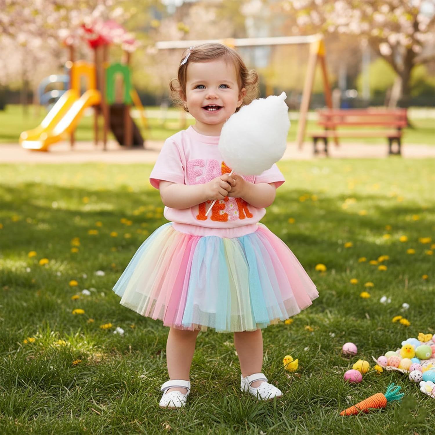 Toddler Girl Easter Outfit Carrot Short Sleeve Kids Baby Tee Shirt Tops Tutu Dress Little Girls Summer Skirt Set - Image 4