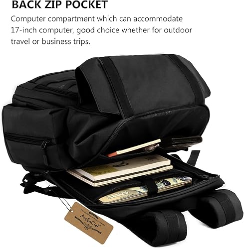 Miniatura 7 de ArcEnCiel Mochila táctica de 40 L para zapatos militares, paquete de asalto, bolsa de insectos, mochila Molle, cubierta de lluvia incluida