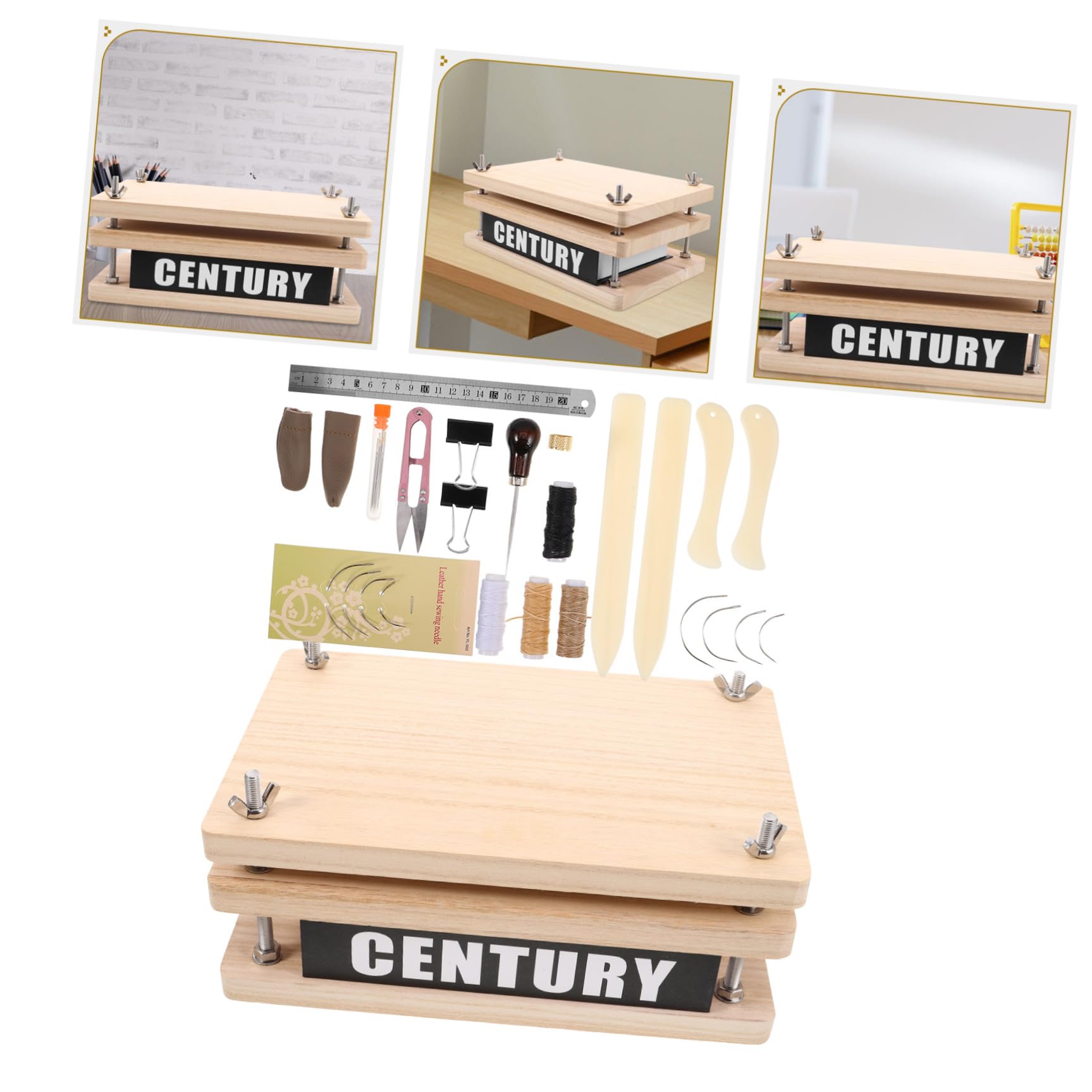 Gatuida Encuadernación De Libros Madera Kit De Encuadernación Para Principiantes Herramienta Para Álbumes De Recortes y Proyectos De Manualidades De