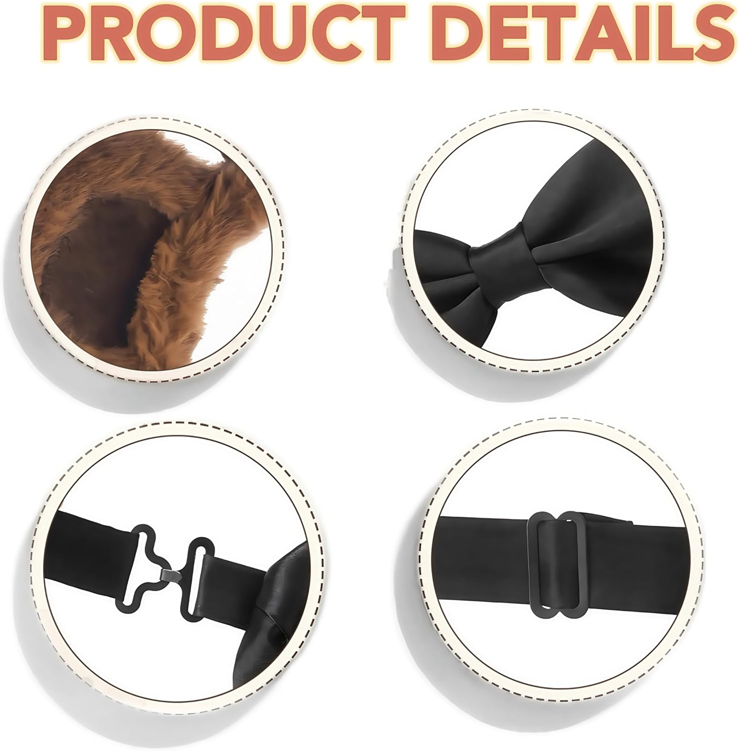Bear Costume Accessories Set Bear Ears Headband Black Bow Tie for Halloween Cosplay Dress Up (B)