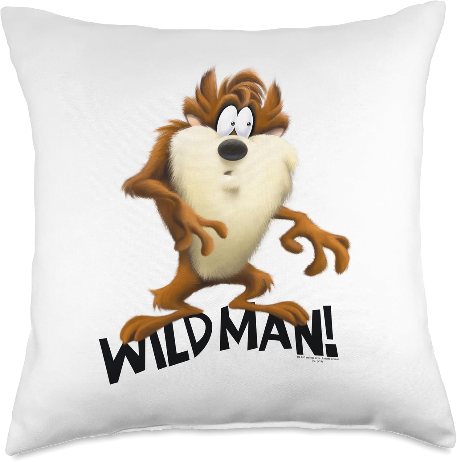 Looney Tunes Taz Wild Man Throw Pillow, 18x18, Multicolor
