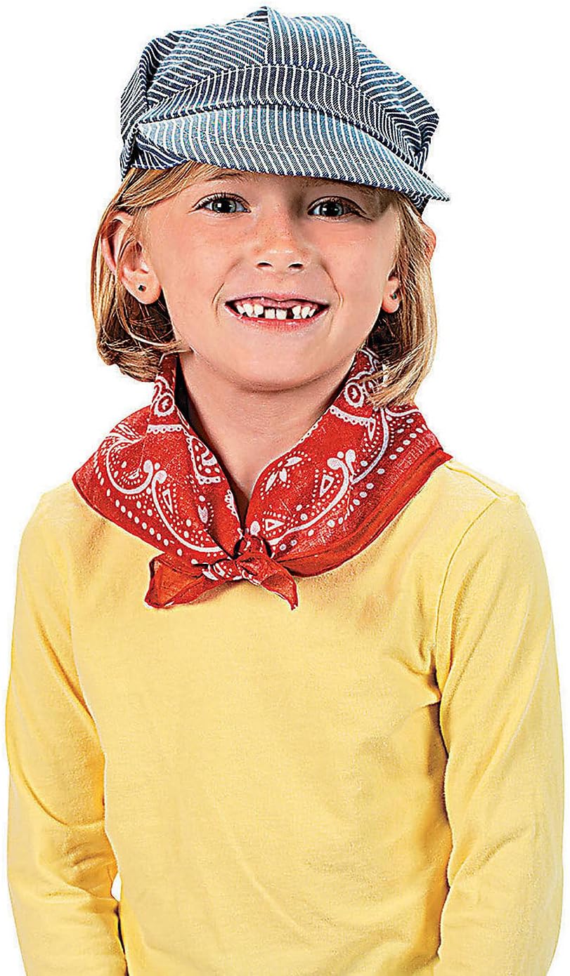 Fun Express Train Conductor Hat Bulk 48 Pack - Kids Engineer Hats for Train Birthday Party Supplies & Favors | Dress Up Hats for Toddlers Boys Girls | Railroad Costume Accessories for Theme Events