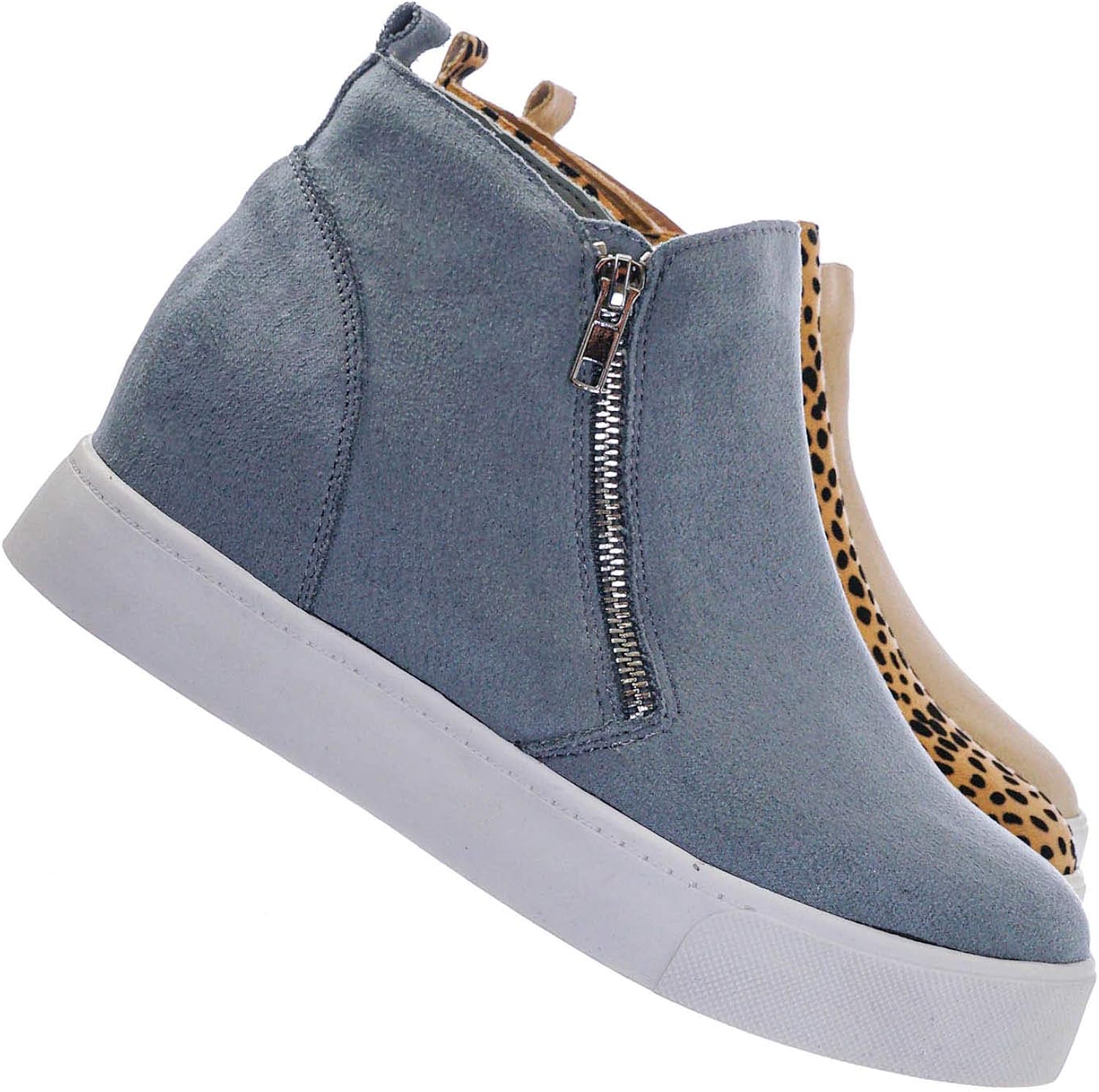 high top laceless shoes