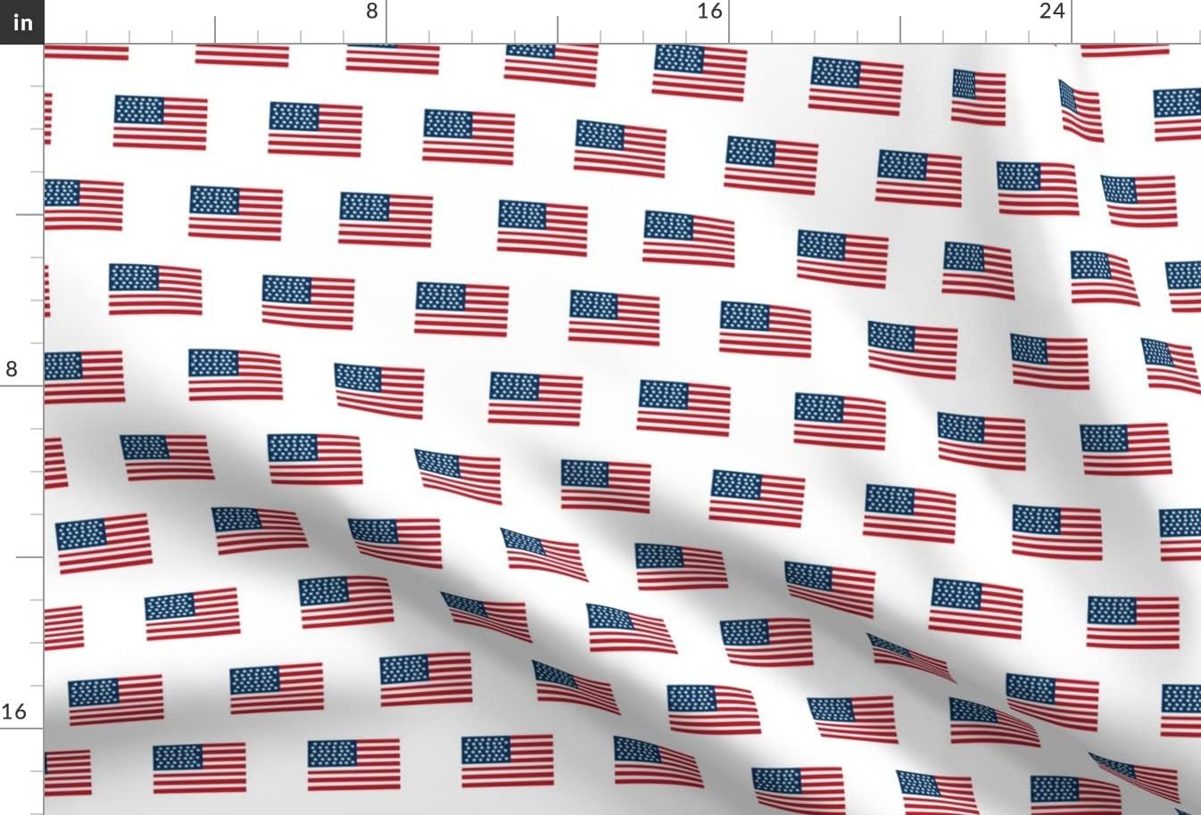 Spoonflower Fabric - American Flag USA Patriotic July 4Th White America Stars Stripes Printed on Minky Fabric by The Yard - Sewing Baby Blankets Quilt Backing Plush