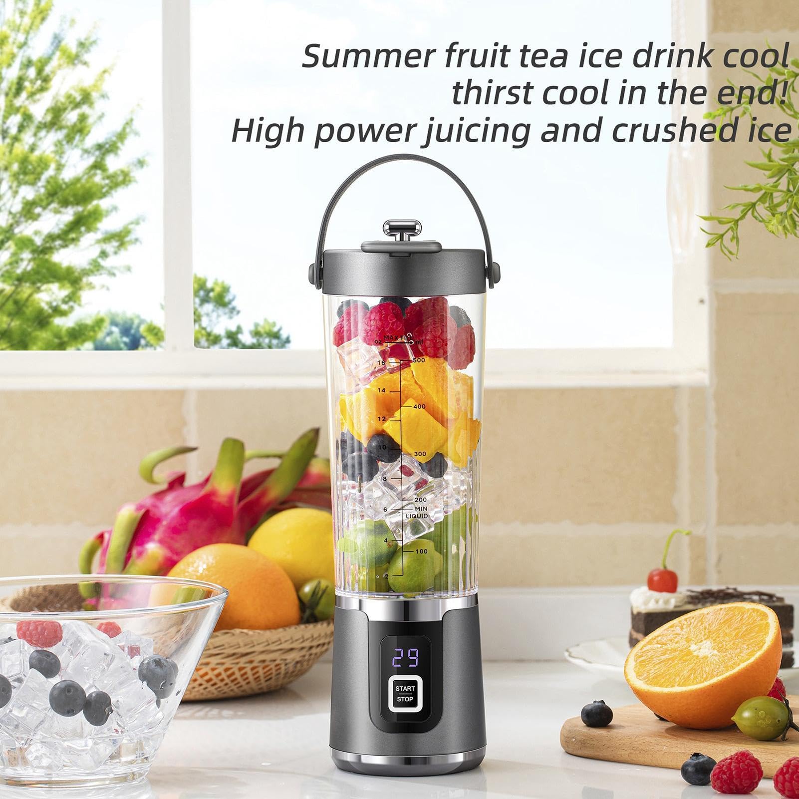 Przenośny blender do koktajli Ładowany przez USB Kubek Mikser z | Blendery osobiste Do podróży, kuchni, pleneru, plaży, pikniku, kempingu, domu, shake'ów, soków, kawy,