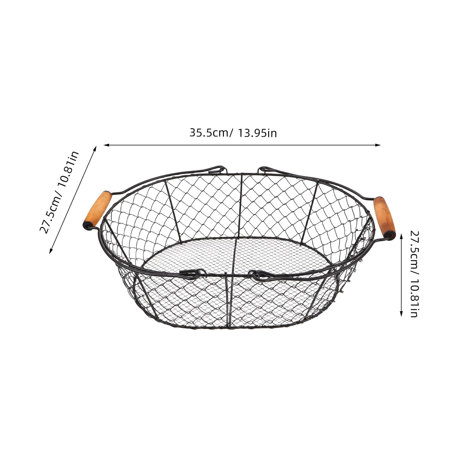 Levemolo Panier à Charbon de Bois en Métal avec Poignées Ergonomiques – Bac de Rangement Noir pour Cheminée et Poêle – Corbeille Multifonction pour Fruits Légumes et Bois de Chauffage –
