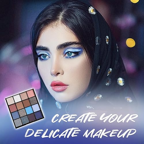 Miniatura 4 de YBUETE Paleta de sombra de ojos de 16 colores  Sombra de ojos mate y brillante, sombra de ojos de alta pigmentación impermeable de larga duración,