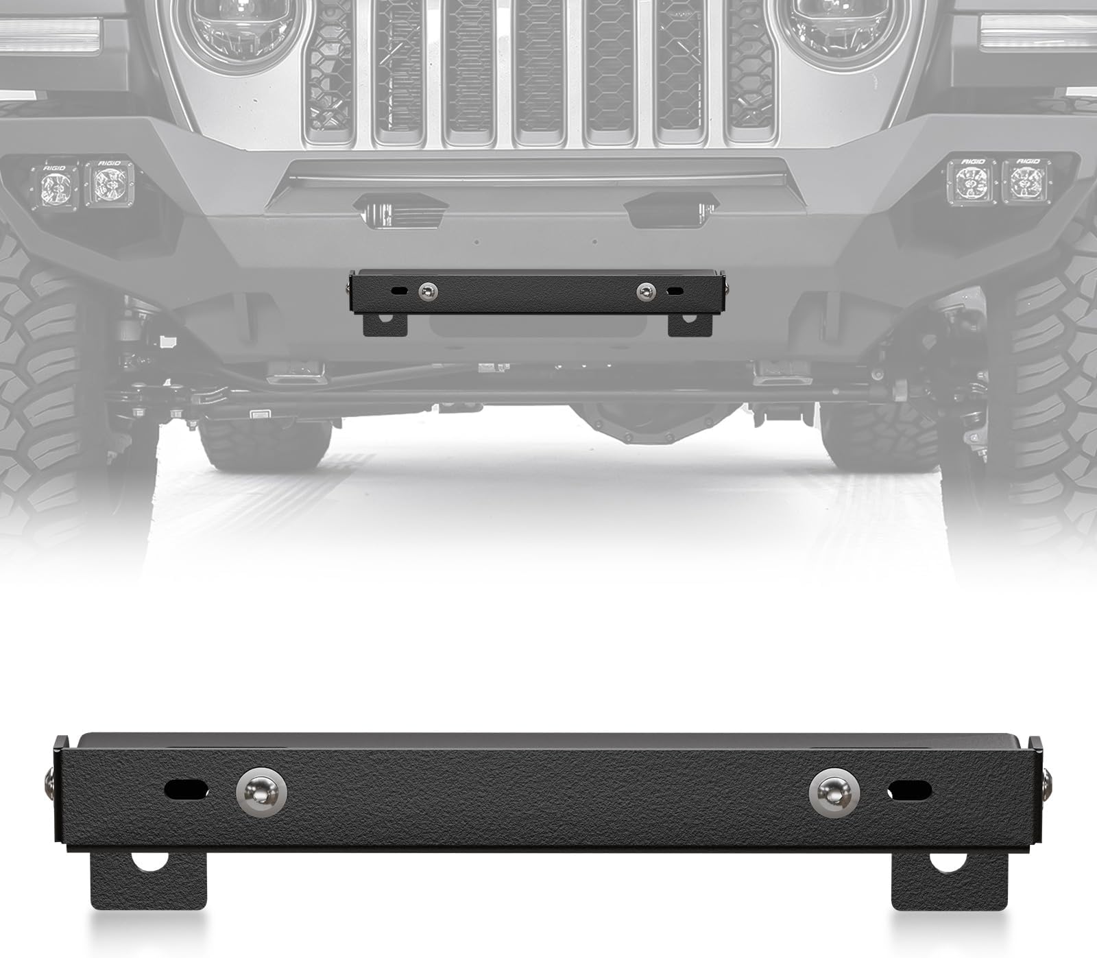 YZONA Universal Flip-Up Front License Plate Frame for 10" Hawse Fairlead Mount Compatible with Jeep Ford Dodge Chevy GMC Nissan Toyota Ram Off-Road & Pickup Truck Cars, Bumper Winch Bracket Holder