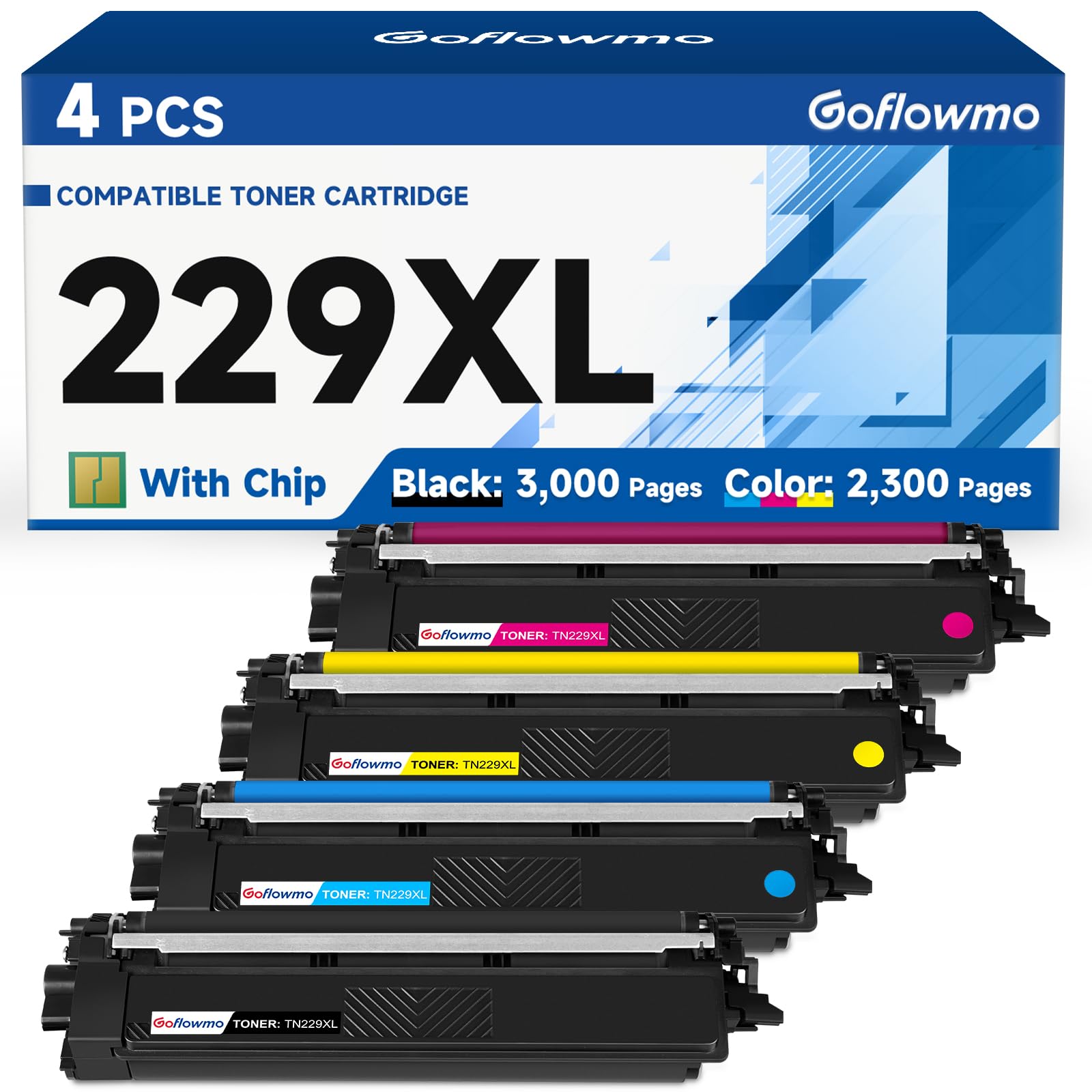 Photo 1 of GoFlowmo TN229XL Toner Cartridges 4-Pack High Yield