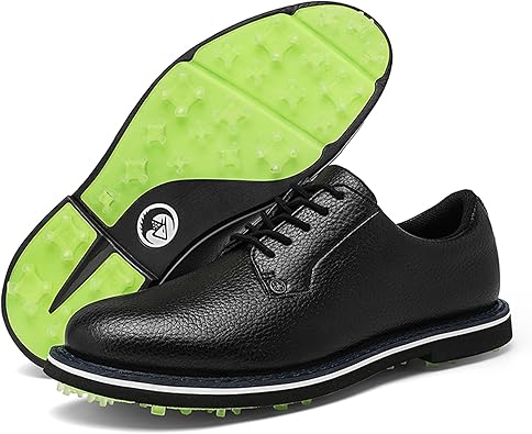 Mens Spikes Golf Shoes Waterproof - Breathable Mens Golf Shoes Non-Slip Comfortable Golf Footwear for Men Size 8-12