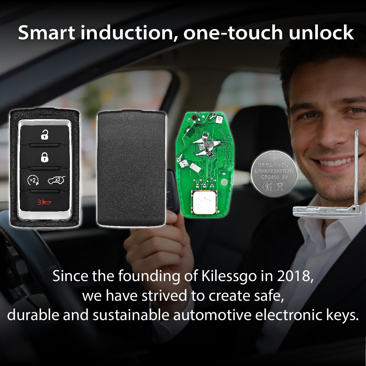 Key Fob Replacement for 2021 2022 2023 2024 Jeep Grand Cherokee Grand Wagoneer M3NWXF0B1 433.92MHz 47 5 Buttons