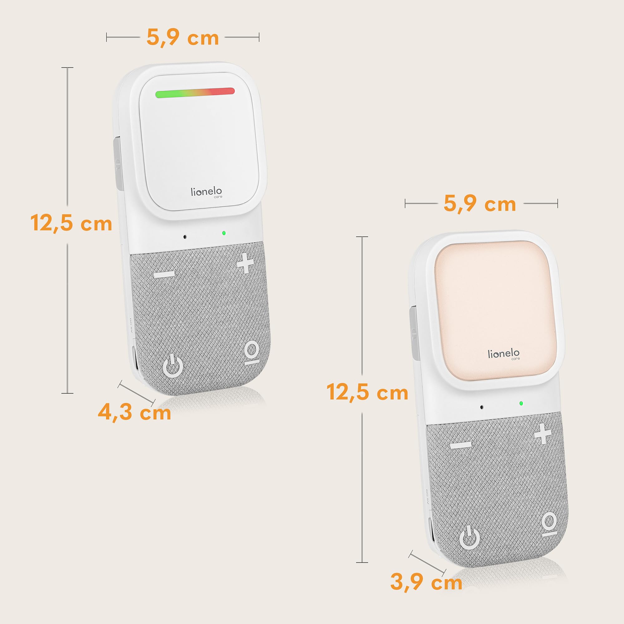 LIONELO Babyline 2.2 Elektronisches Audio Babyphone mit Nachtlicht, Reichweite bis zu 400 m, Zwei-Wege-Kommunikation, EcoVox Sparmodus, Alarme, Batterie bis zu 12 h, Lautstärkeregler