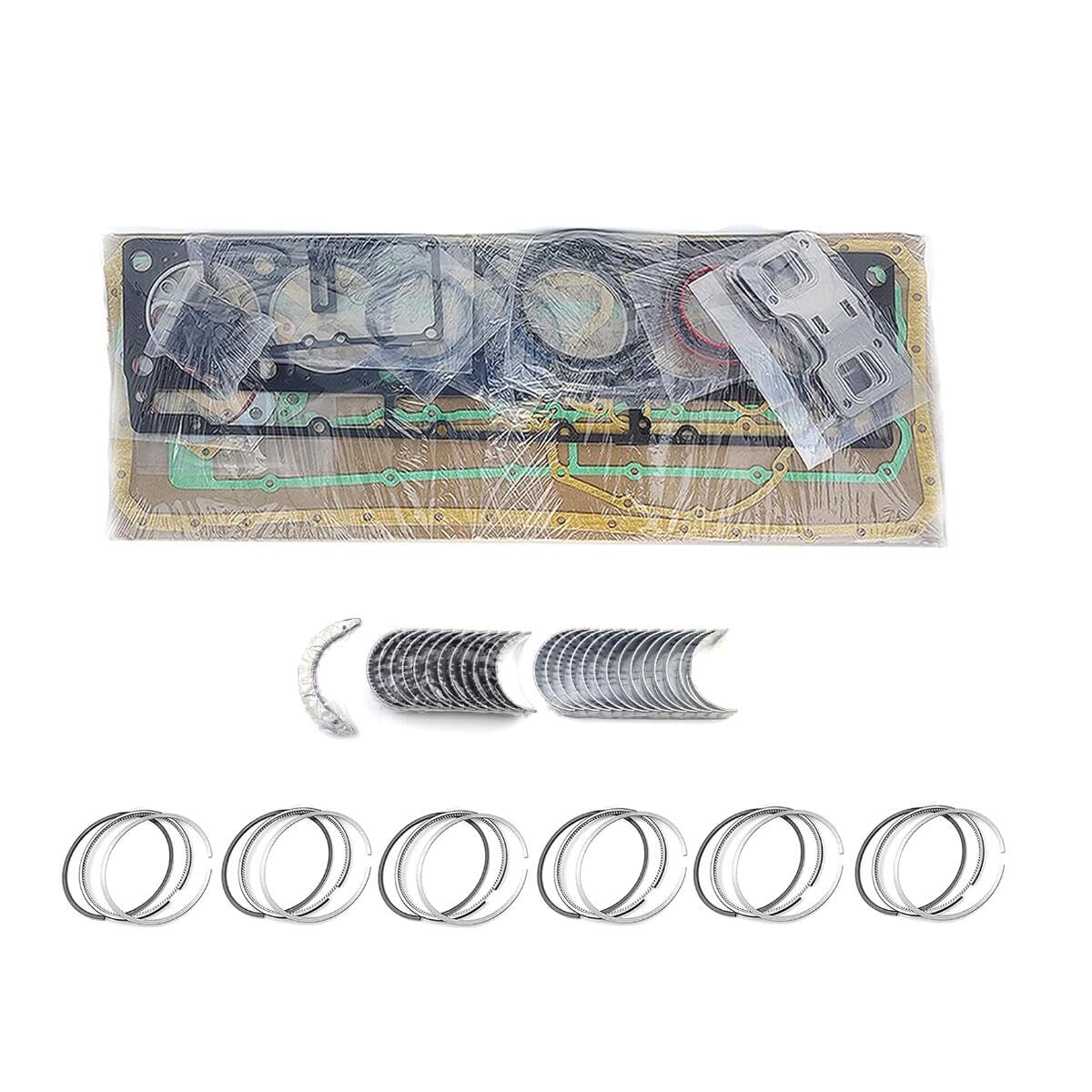 3406 Engine Overhaul Full Gasket Set, Piston Ring Bearing Thrust Washer Set 2W-8128 for Caterpillar 3406 3406B Engine, 578 Truck, 245 245B Excavator, 826C Landfill Compactor