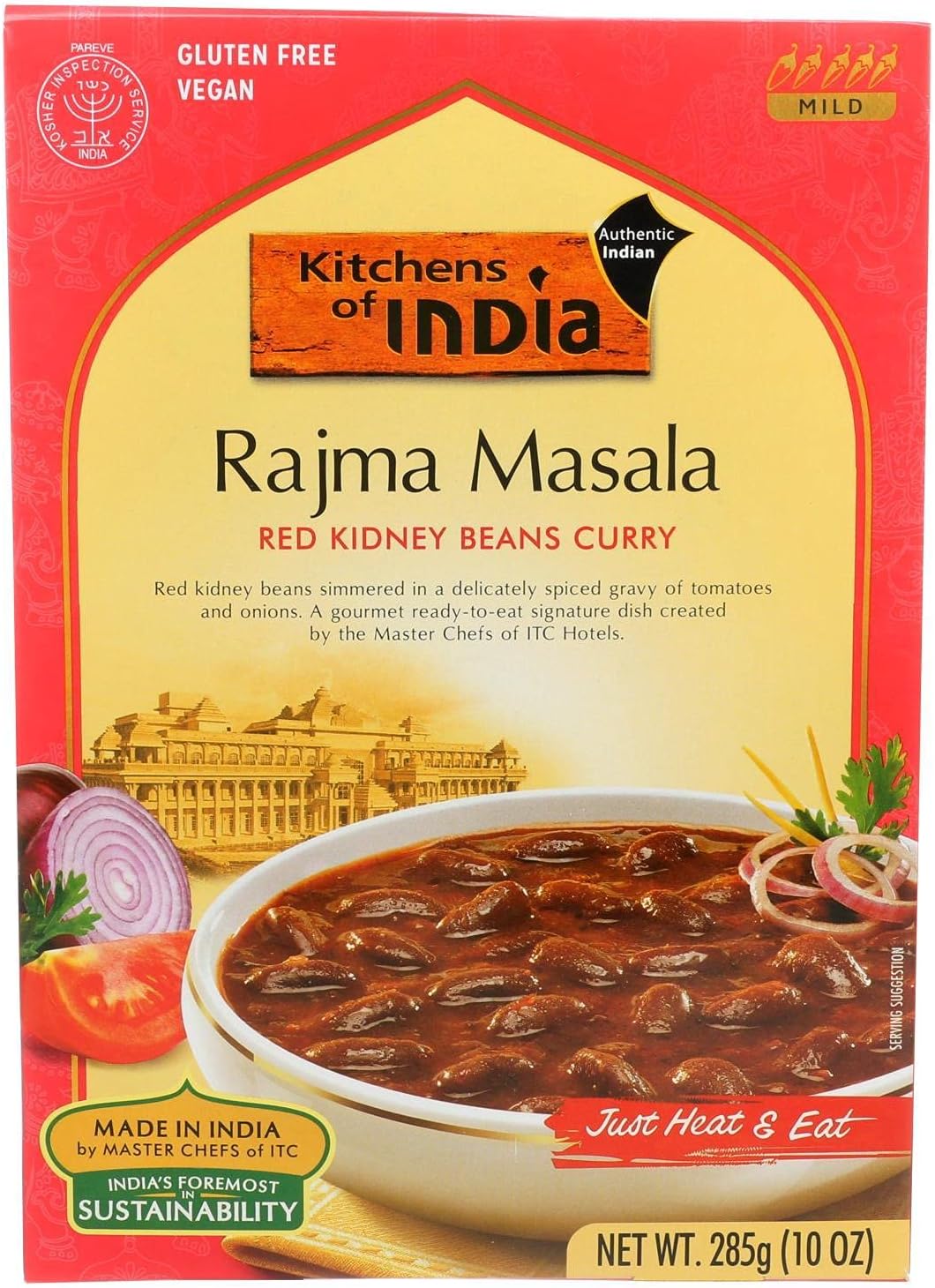 Kitchen Of India Dinner - Red Kidney Beans Curry - Rajma Masala - 10 oz - case of 6 -