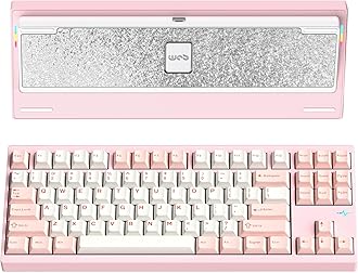 KEEBMONKEY WOBKEY Crush 80 Reboot CNC Aluminum 5-Second Quick-Release Triple-Mode Connectivity Mechanical Keyboard with Superior Acoustics (Pro Pink)