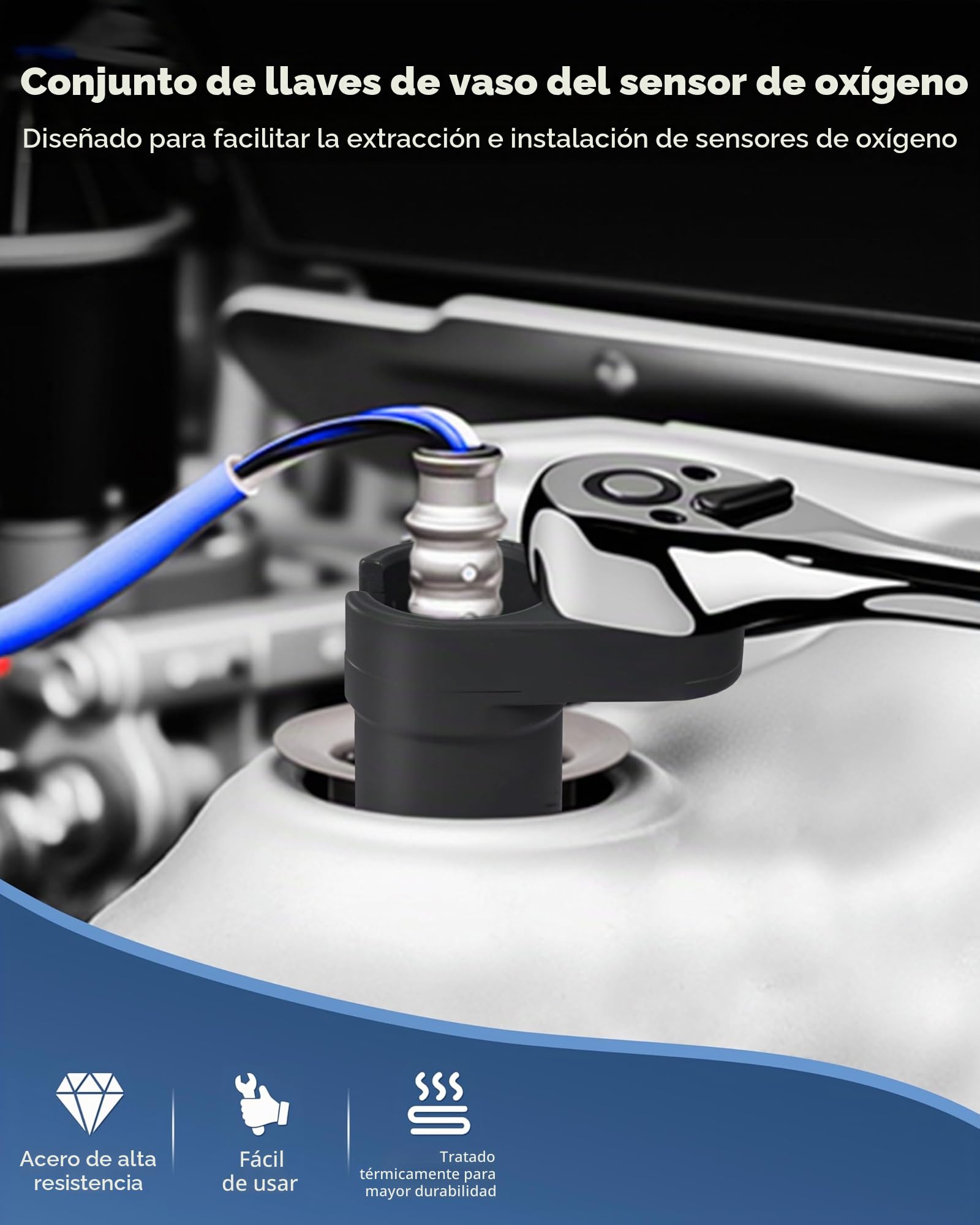 Juego de 7 extractores de sensor de oxígeno, 3/8" y 1/2" para envío de presión de aceite
