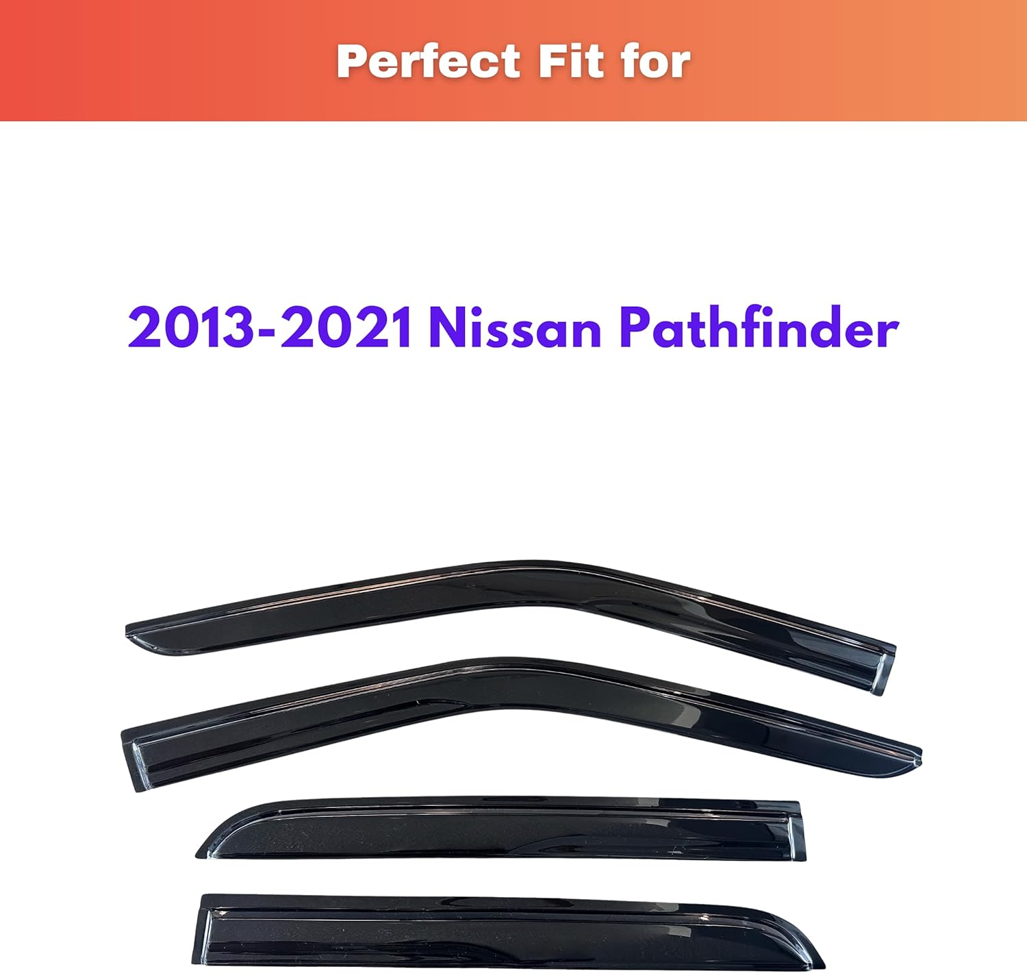 kpy rain guards fit for 2013-2021 nissan pathfinder, out-channel window visors vent wind deflectors 4pc, car accessories for 13-21 pathfinder 2013-2021 pathfinder