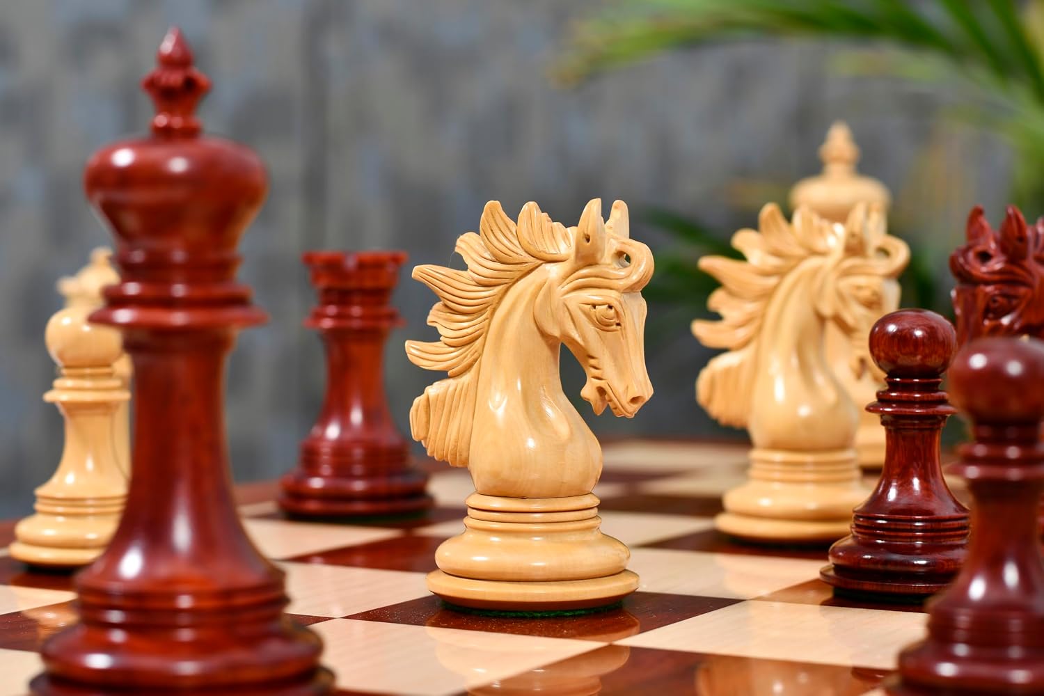 The Arabian Knight Series Artisan Staunton Chess Pieces in Bud Rosewood & Boxwood – 4.2" King, Handcrafted Triple Weighted Luxury Chess Set for Collectors & Tournament Players