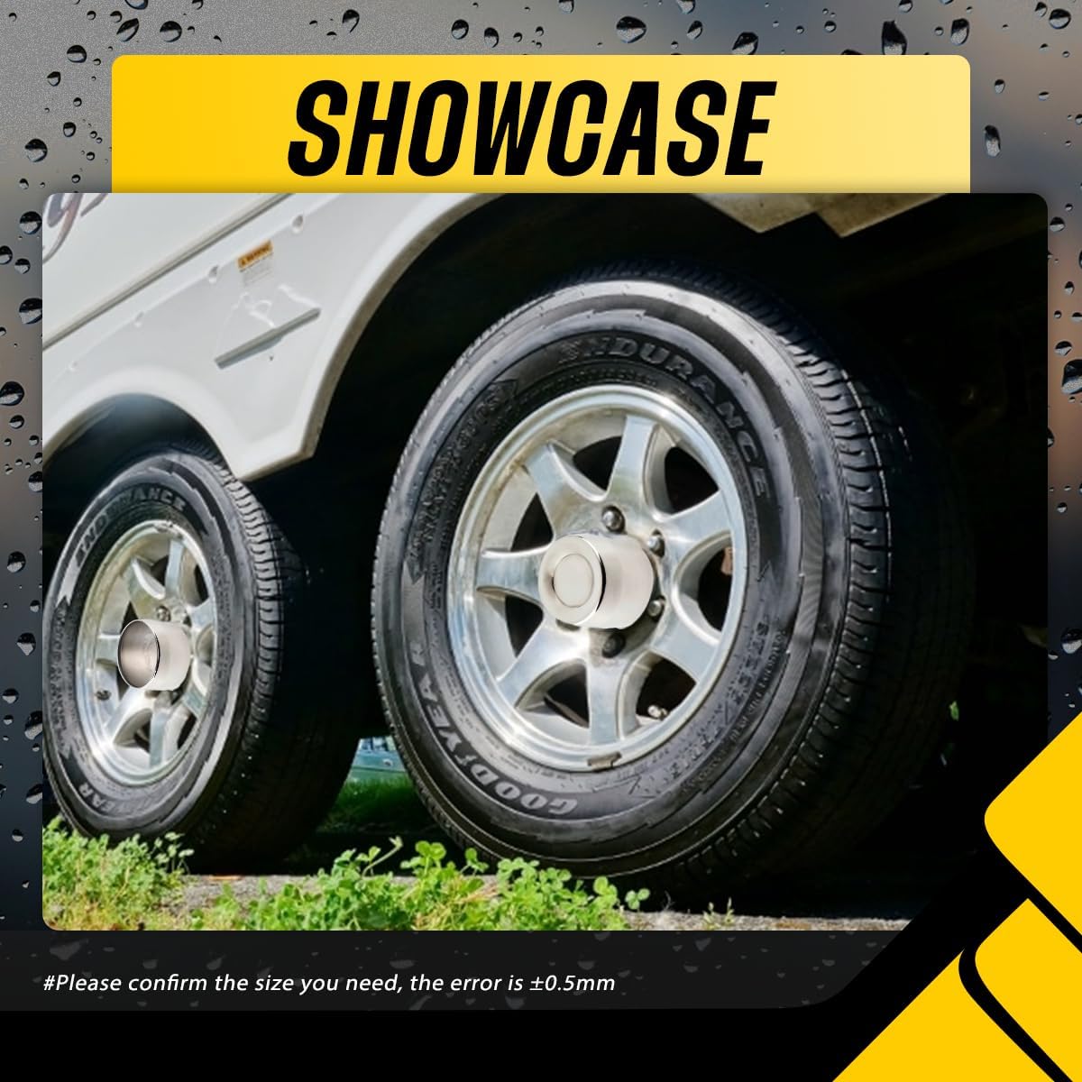 4Pcs 5.15" Push Through Wheel Center Caps Stainless Trailer Hub Cap for Truck SUV RV Wheel Rim, Combination of 2 Closed Curved and 2 Open Ended Wheel Hub Covers (Fit 5.15" Bore Chrome)