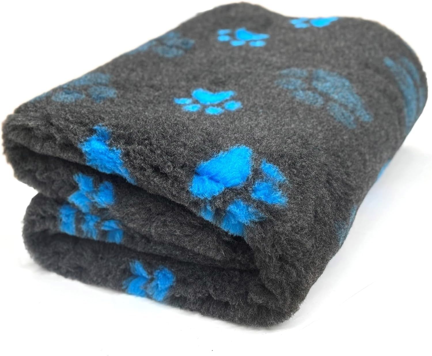 Profleece NonSlip Vet Bedding Tappeto per Cani e Gatti Incontinenti, Anziani, Malati 150 x 100 cm Termoisolante, Filtra i Liquidi, Mantiene il Pelo Asciutto (Zampe Azzurre, 150 x 100)