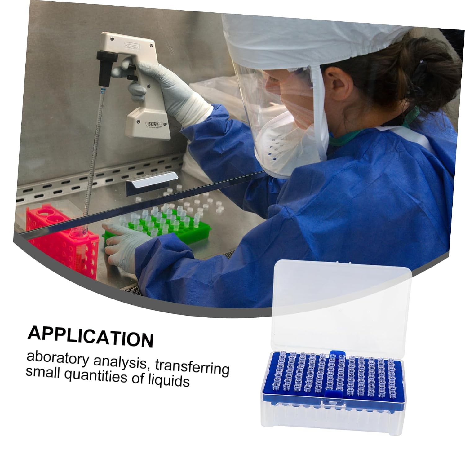Gatuida 288pcs Disposable Filter Pipette Tips Lengthened Plastic Tips for Accurate Liquid Transfer Laboratories High Transparency for Easy Observation