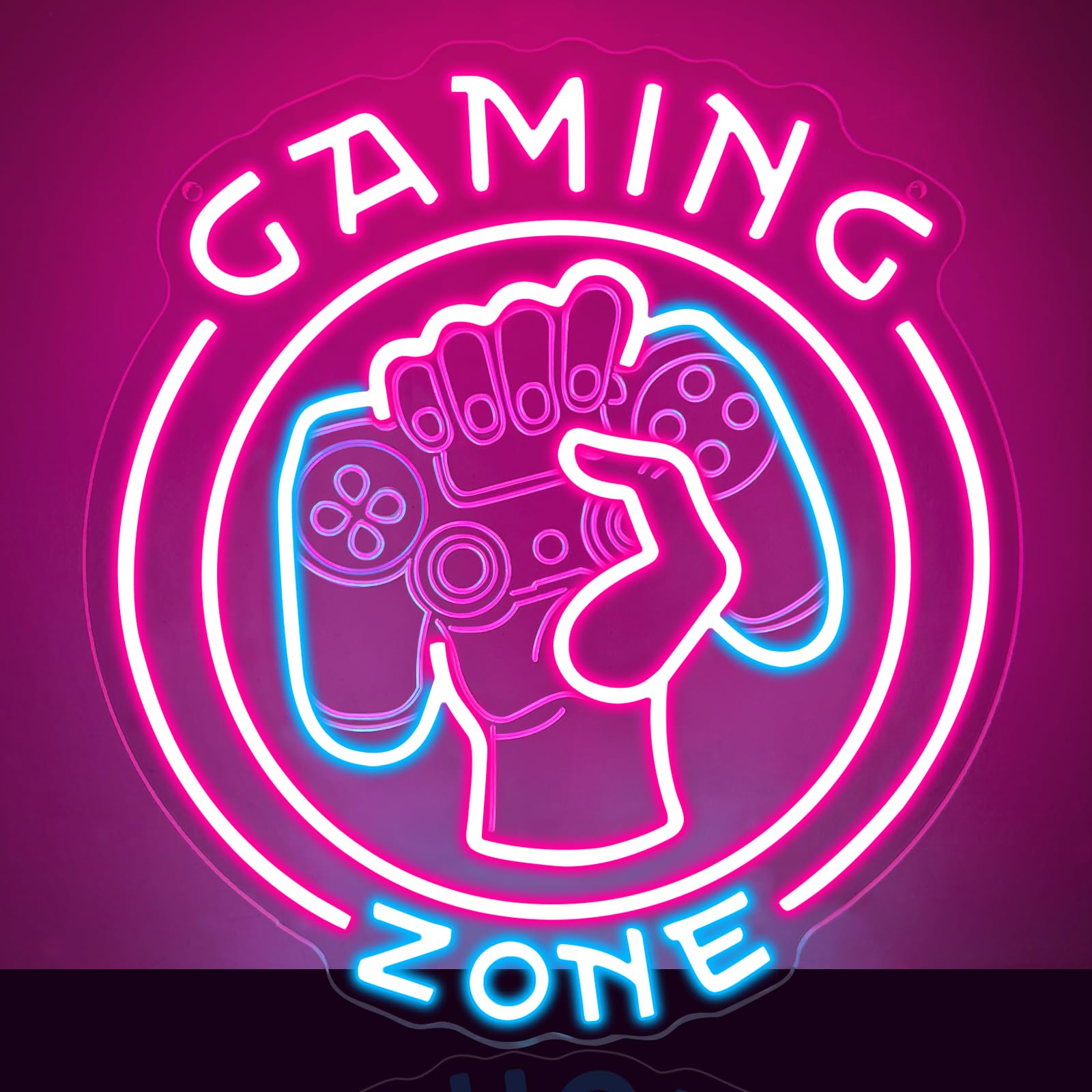 Gaming Zone Neon Sign,Gamer Led Neon Light Signs for Boy Room Wall Decor Game Light up Sign for Bedroom Man Cave Brithday Party Gaming Room Decor Gift for Gamer Men（13.8"*12.8"）