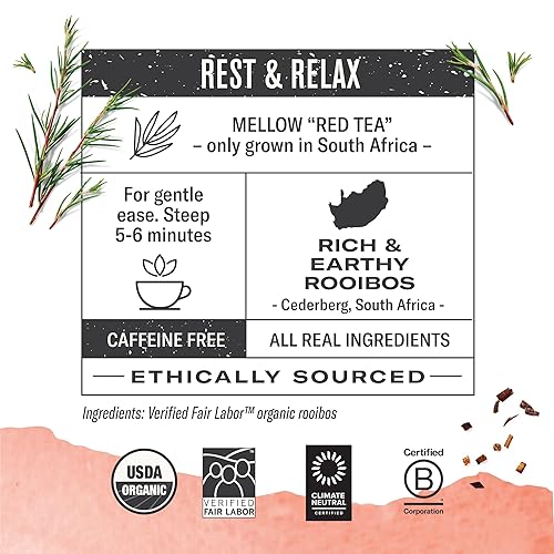 Vista 2 de Numi - Té orgánico Rooibos, caja con 100 bolsas de tisana de hierbas (el embalaje puede variar)