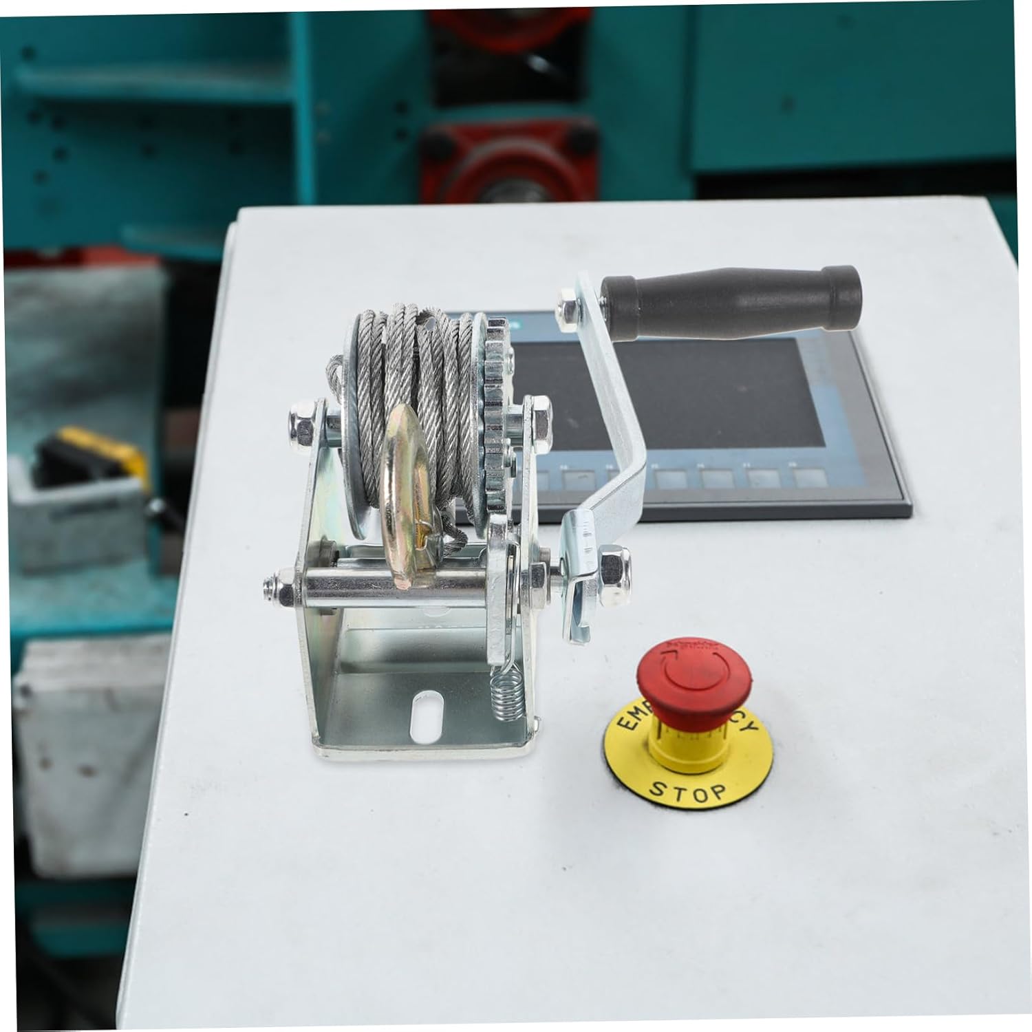 OUNONA Marine Hand Winch Loading Boat Hand Winch Crank Winch Cable Van Wenches Small Heavy Moving Rope Trailer Winch Manual Winch Hand Winch Worm Gear Mini Ratchet Hand Winch Metal