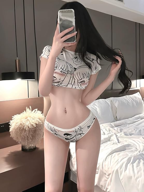 Women's Kawaii Anime Cosplay Lingerie Underwear Set Costume Outfit