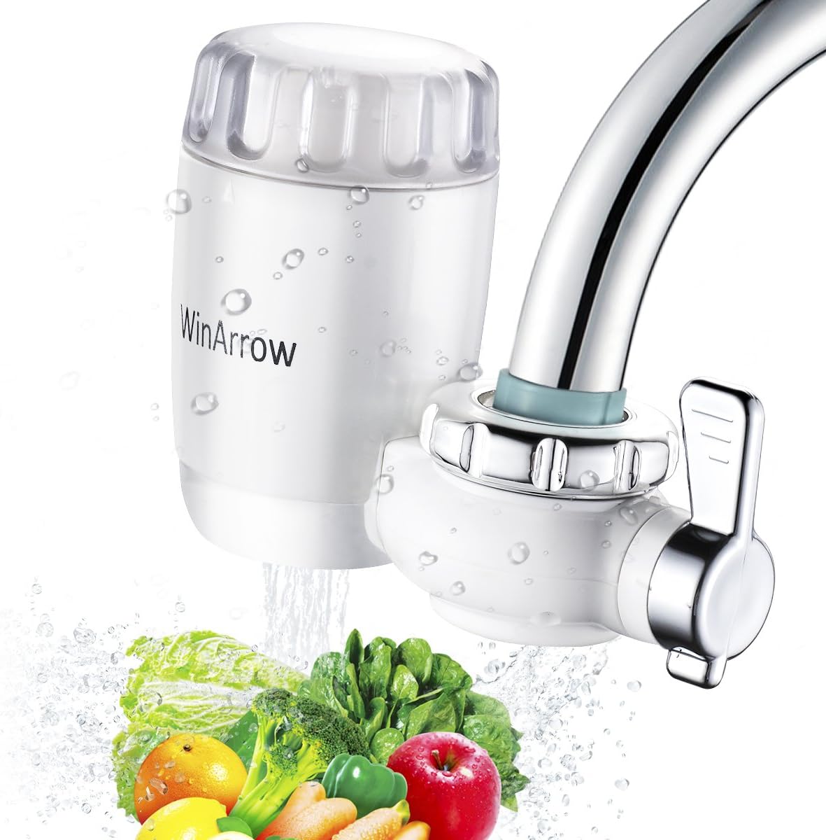WinArrow - Tap Water Filter, KDF55 Tap Water Purifier with GAC Technology High Precision Filtration Sintered Ceramic Cartridge for Kitchen or Bath