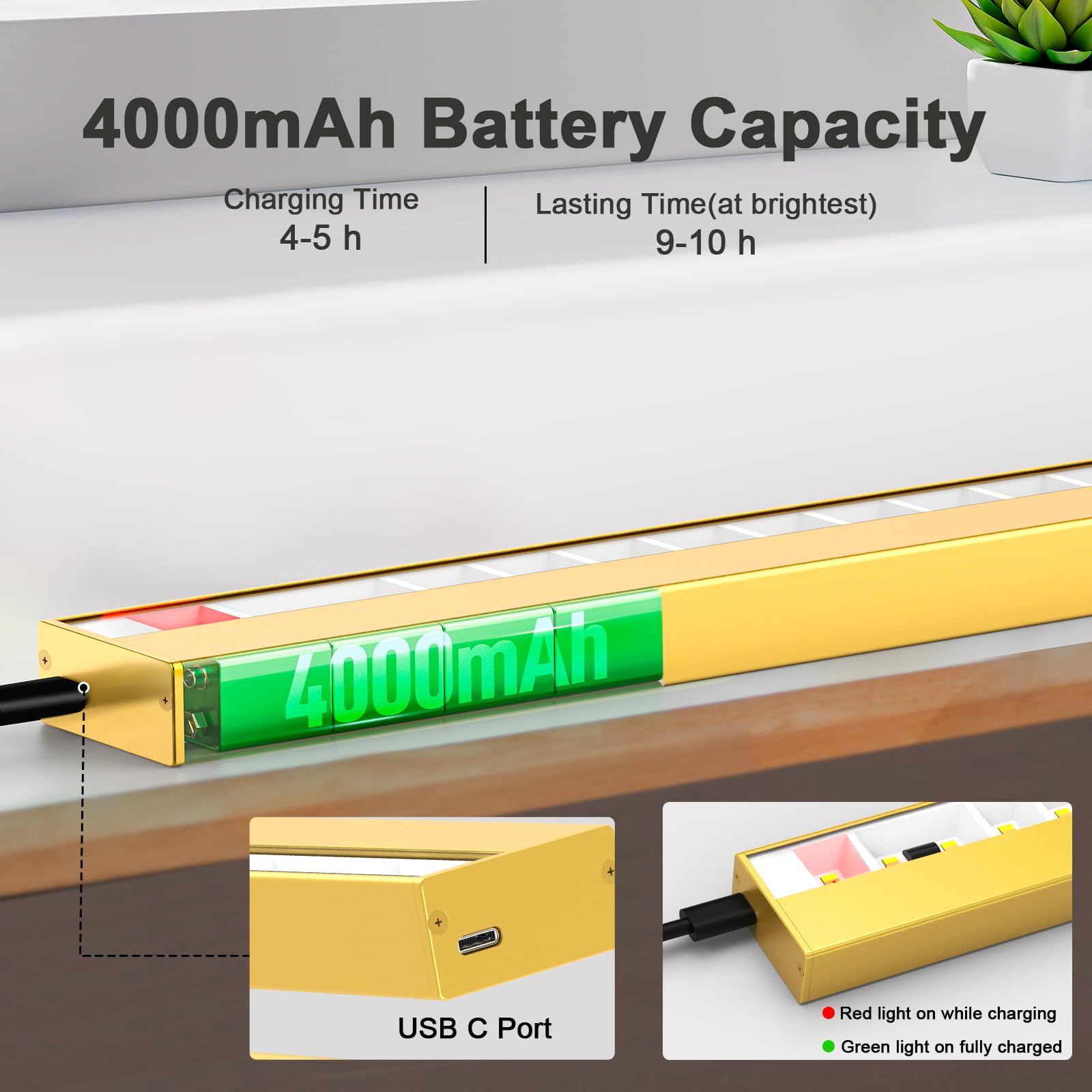 LABOREDUCER Illuminazione per immagini senza fili con telecomando, illuminazione per freccette, 40 cm, batteria ricaricabile da 4000 mAh, senza collegamento di alimentazione, lampada da parete per
