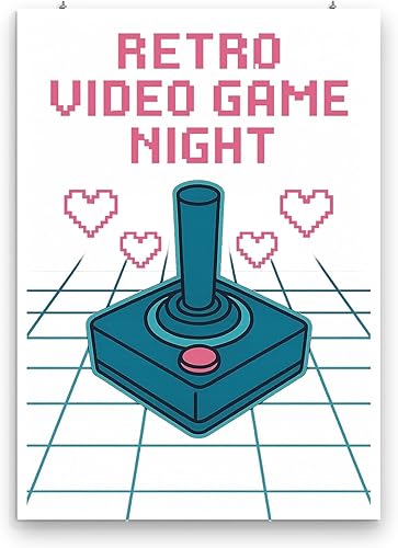 Miniatura 3 de Retro Video Game Night - Gamer Room Decor - 13x19 Poster Print - Neon Arcade Art