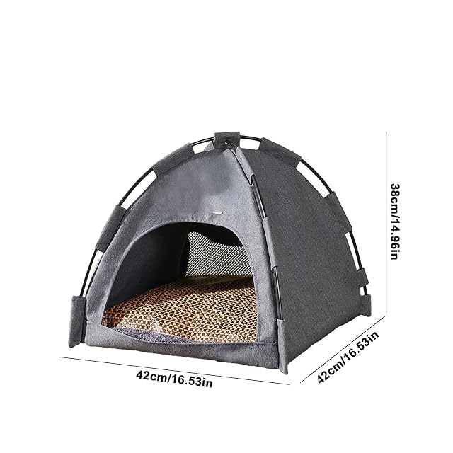 Foto 4 de 8 de Tienda de campaña portátil para gatos, tipi, cama lavable para gatos, 42 x 42 x 38 cm