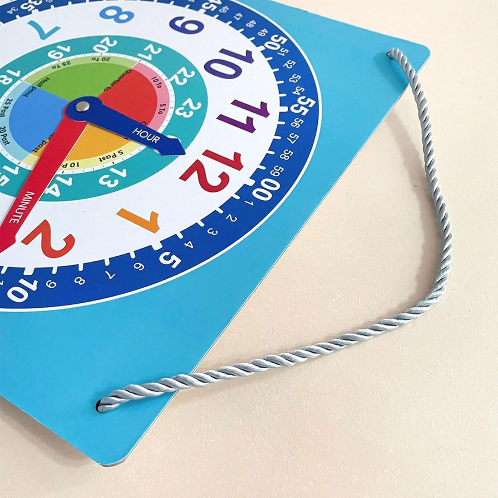 Orologio didattico - Orologio didattico, apprendimento educativo per bambini | Strumento per esercitarsi sul doppio lato con area di scrittura cancellabile a secco, risorsa educativa in stile p