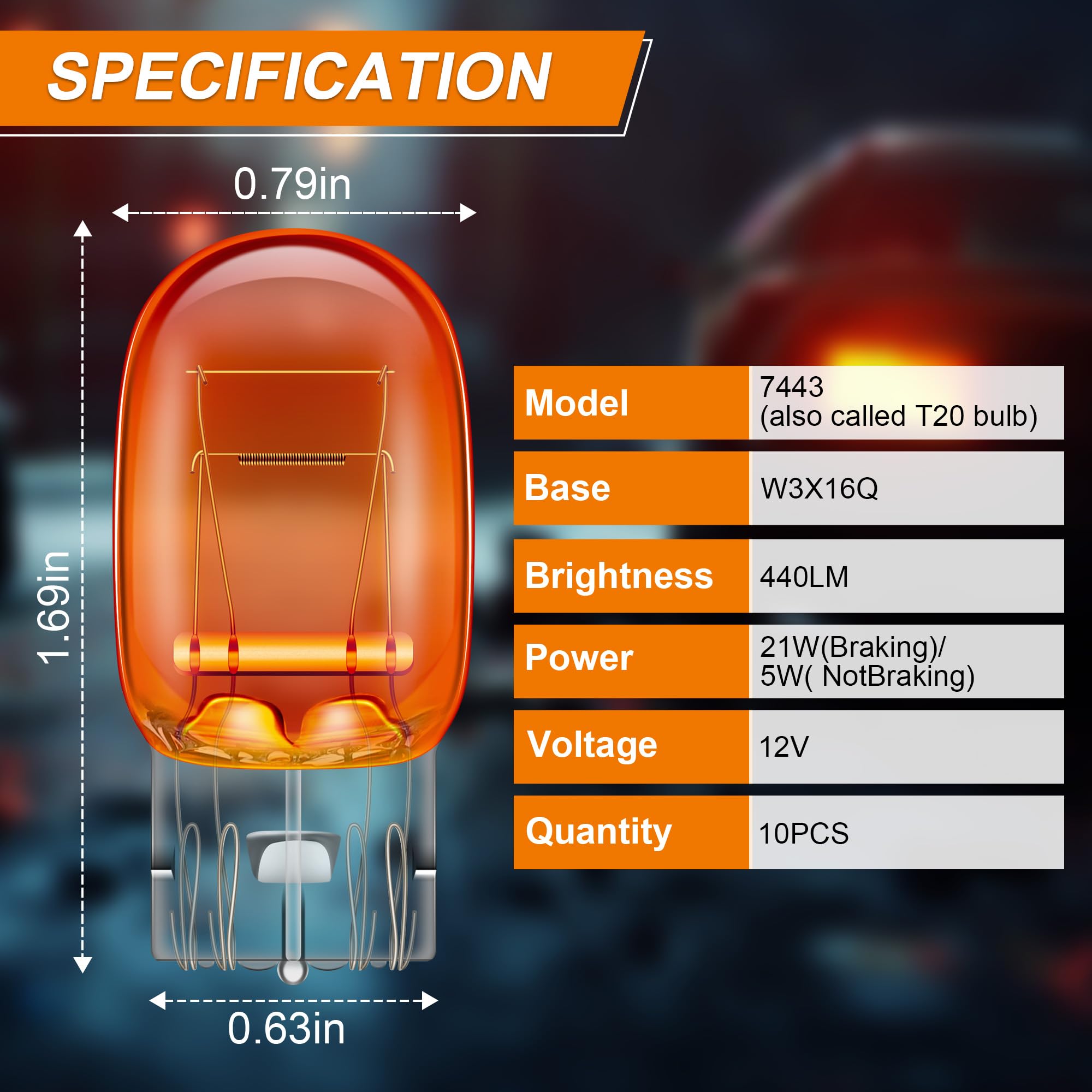 Amazon.com: Meonum 10 Pcs 7443 Brake Light Bulb 7444NA LED Bulb