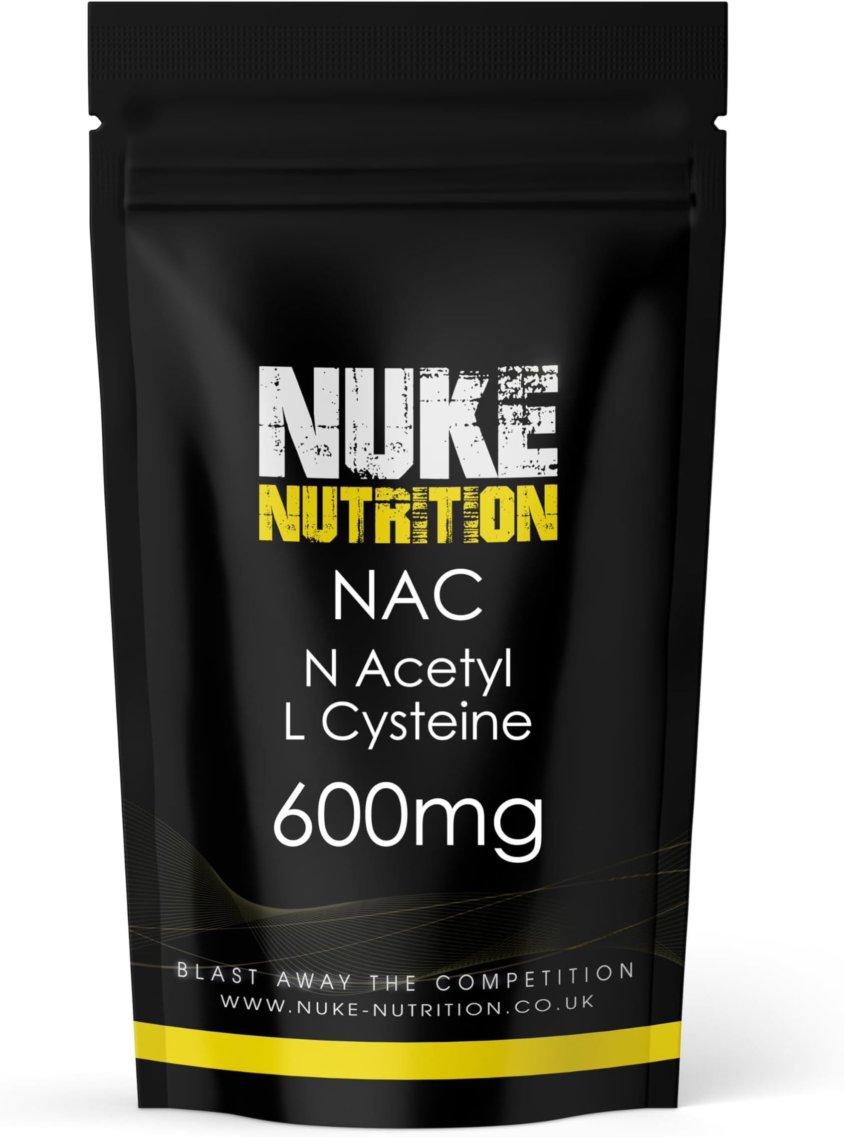 Nuke Nutrition NAC Supplement 600mg | High Strength NAC N-Acetyl-Cysteine 60 Vegan Capsules with High Bioavailability | Amino Acid N-Acetyl-Cysteine Nutritional Supplements | Manufactured in the UK