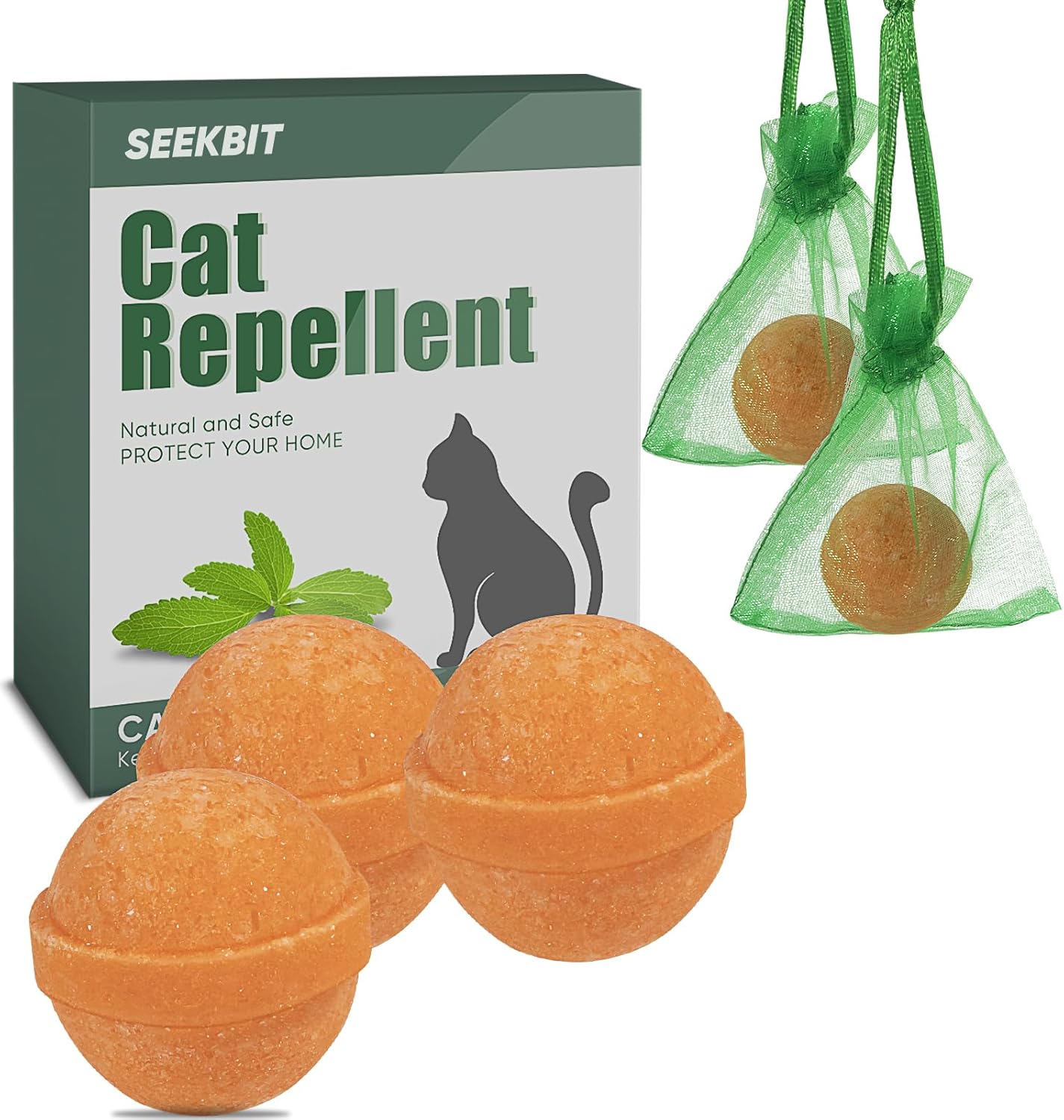 3 Pack Natural Cat Repellent Outdoor Indoor, Peppermint Oil