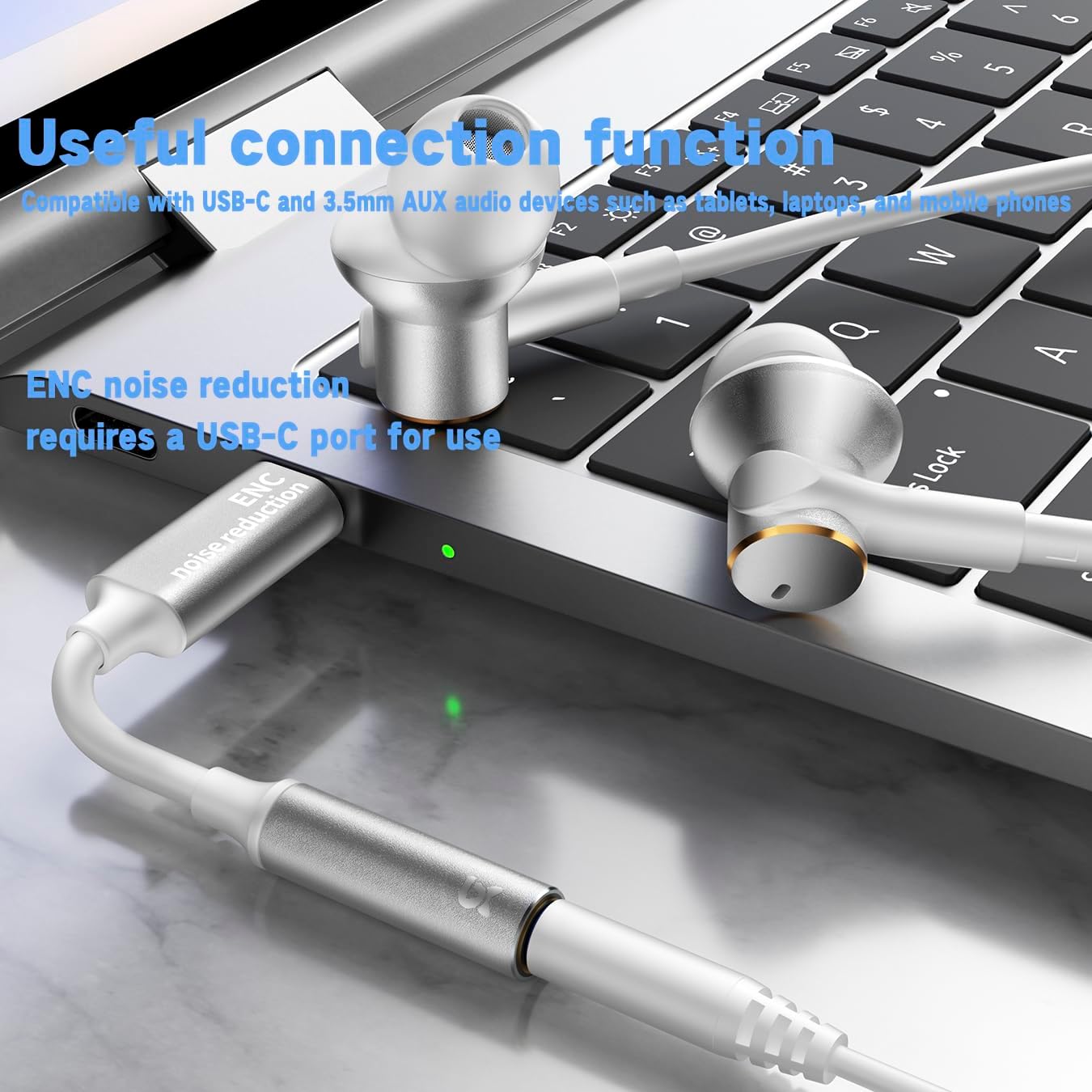 Wired Active Call Noise Cancelling Earbuds (Dynamic & Balanced Armature)-Deep Rich Bass Hi-Fi Stereo In Ear Headphones,Balanced Super Bass Mids Highs Wired Earphone with Mic Noise Reduction(white)