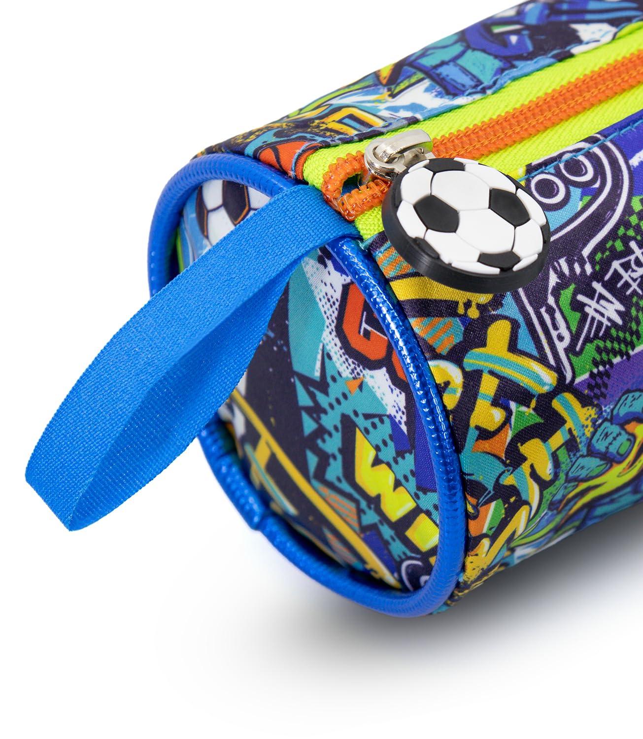 Julian Ross Astuccio Tombolino per Bambino Sport Portapenne Cilindro Scuola Azzurro 21x8 cm Chiusura Zip Poliestere