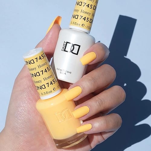DND DC GEL DUO - Esmalte de uñas de gel amarillo nude y amarillo nude - 0.5 onzas