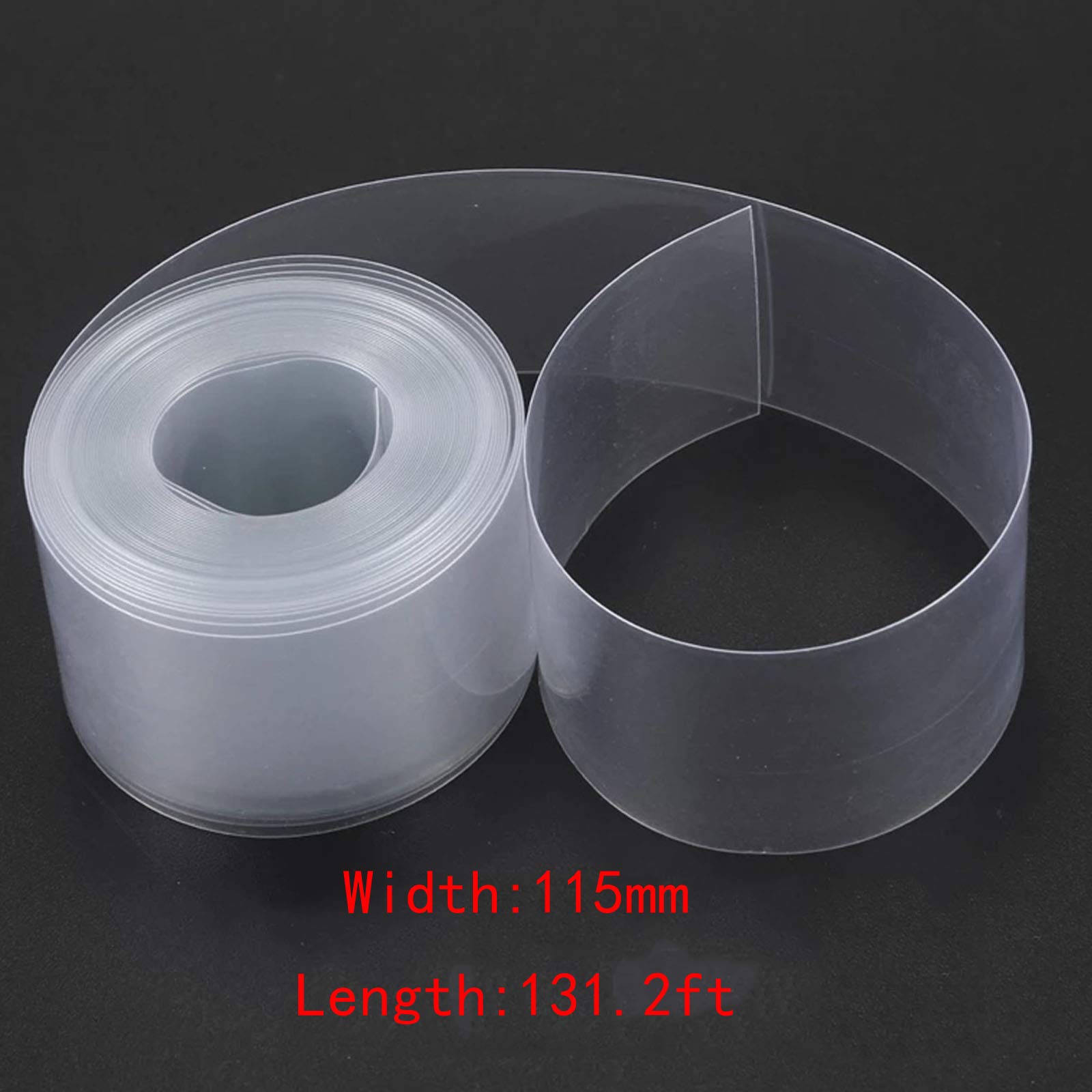 IBOWZ Stücke Schrumpfschlauch Set Flacher PVC-Schrumpfschlauch, Batterieverpackung, 131,2 Fuß, für 18650-Batterien, Breite 110/115 mm (transparent), 115 MM/131,2 Fuß