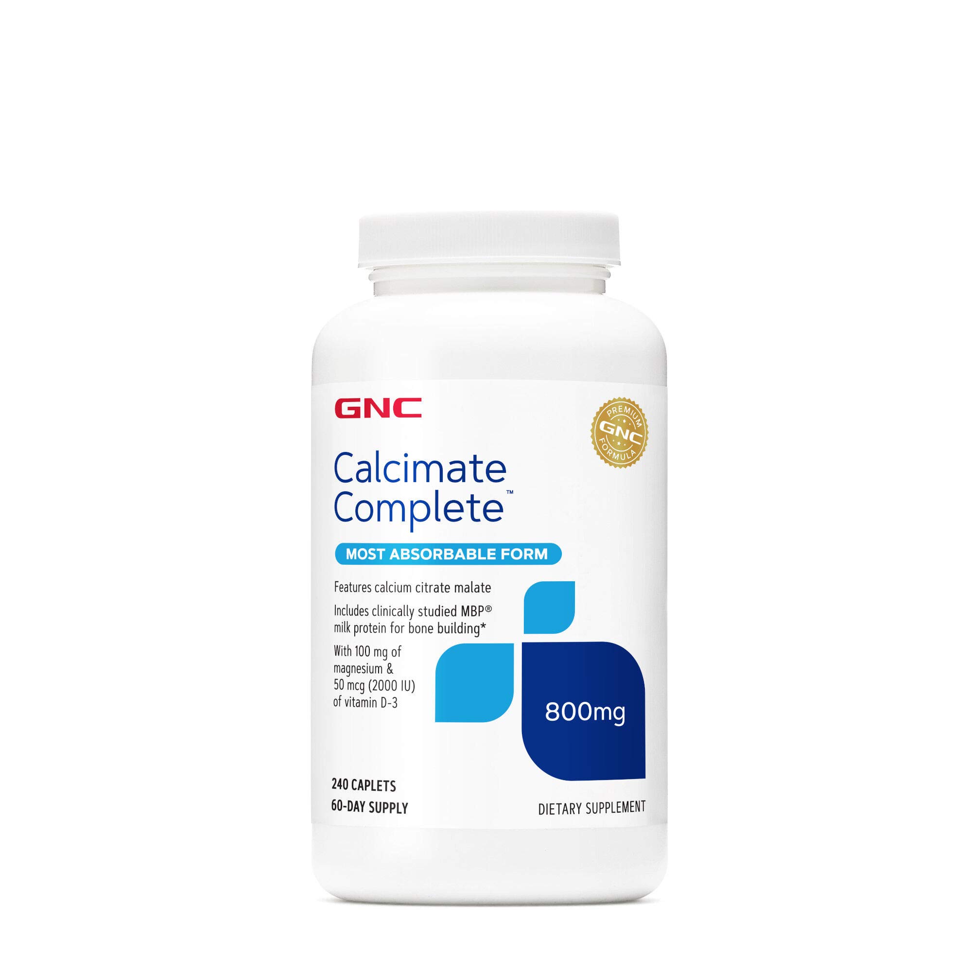 GNCCalcium Complete 800mg Supplement, Supports Bone Density, Enhances Calcium Absorption, 60 Servings