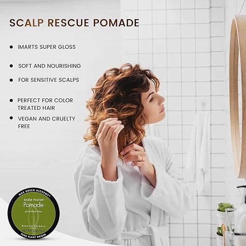 Miniatura 4 de MGA - Pomada vegana para el cabello, fórmula orgánica de rescate del cuero cabelludo para nutrir el cabello, producto unisex para el cabello que