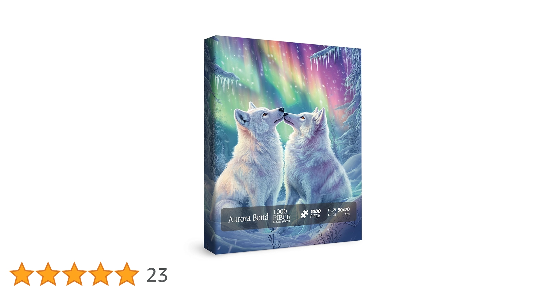 Aurora Wolf Puzzles for Adults 1000 Pieces, Colorful Animal